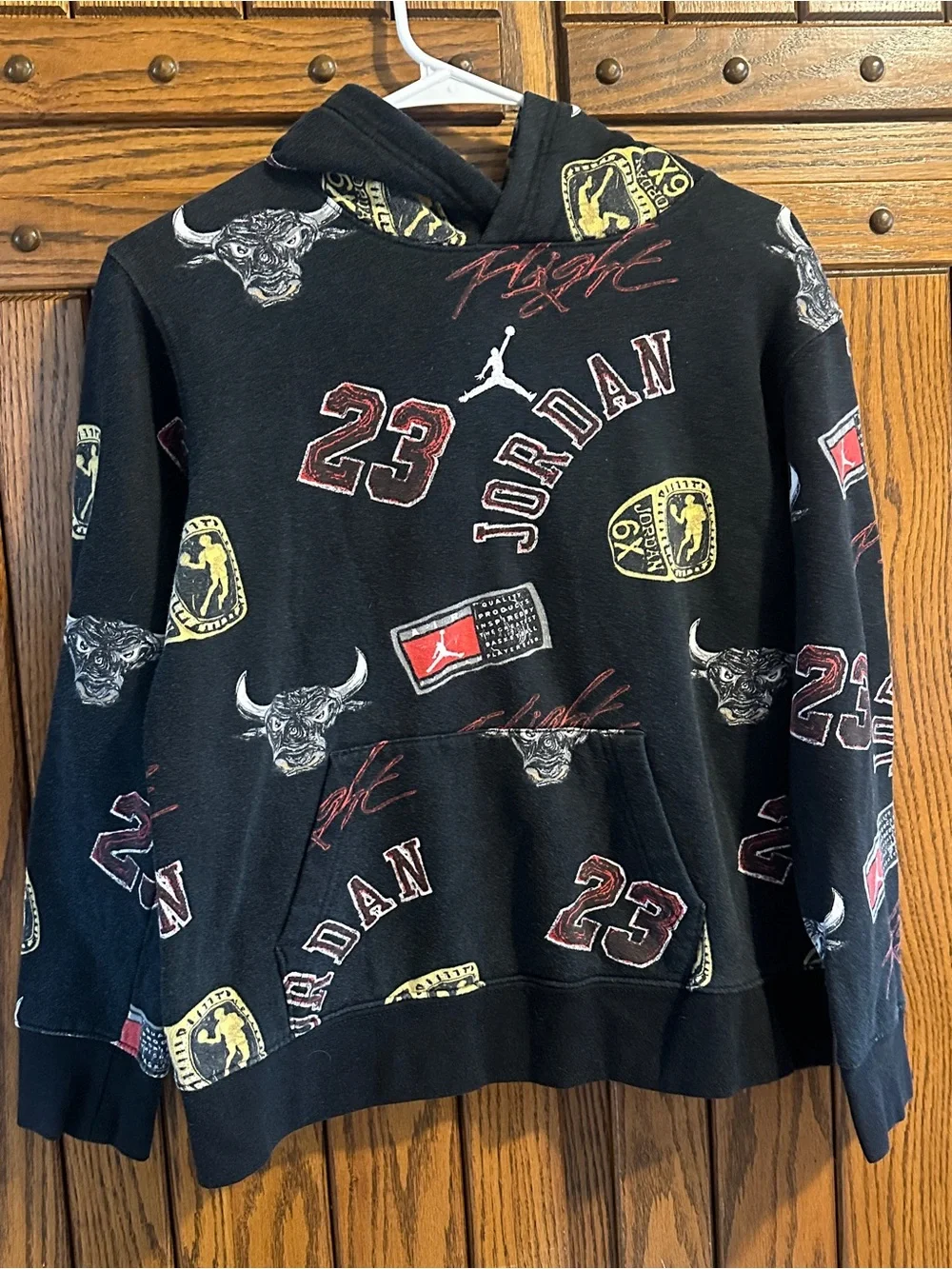 Jordan Black Hoodie with Red Jumpman Logo